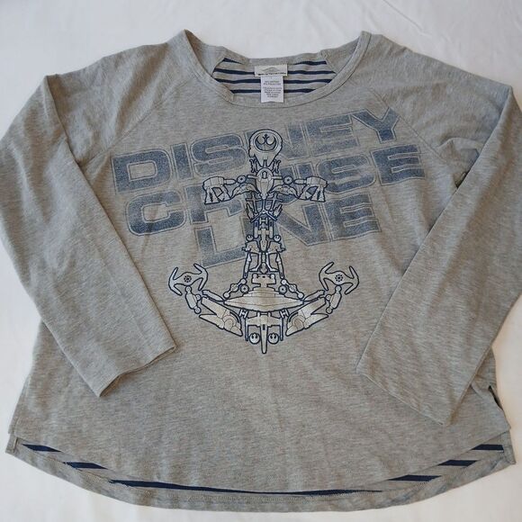 Disney Cruise Line Star Wars Lightweight Long Sleeve T-shirt Women’s L Gray - Picture 1 of 6